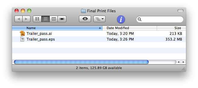 native ai file is much smaller than eps file