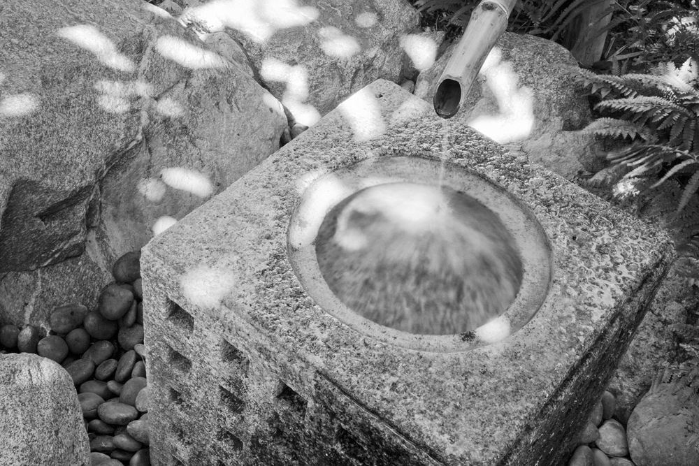 Fountain in black and white