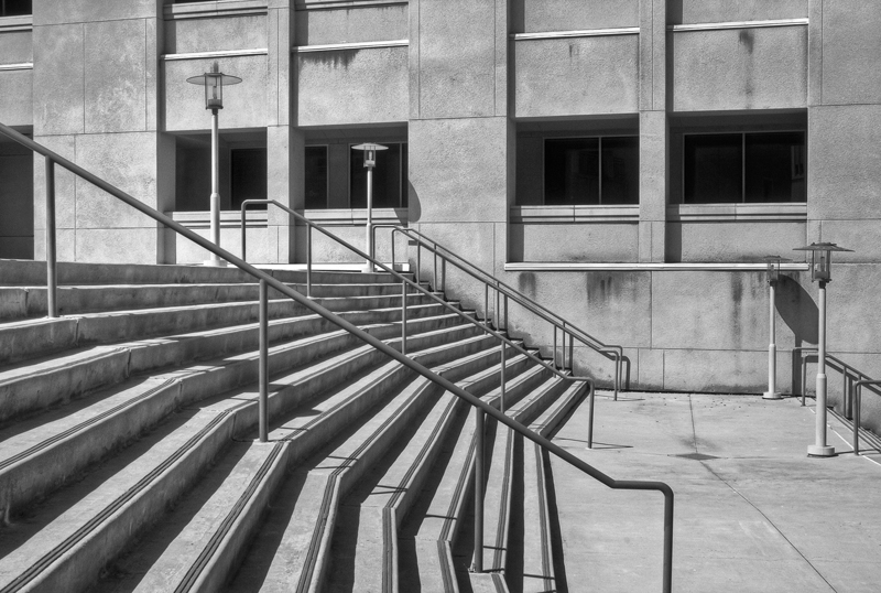 CSUSM Stairs in black and white