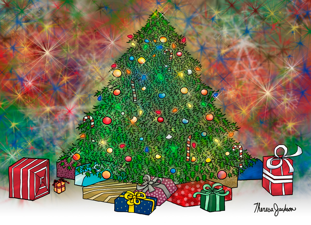 Christmas Tree Card Illustration