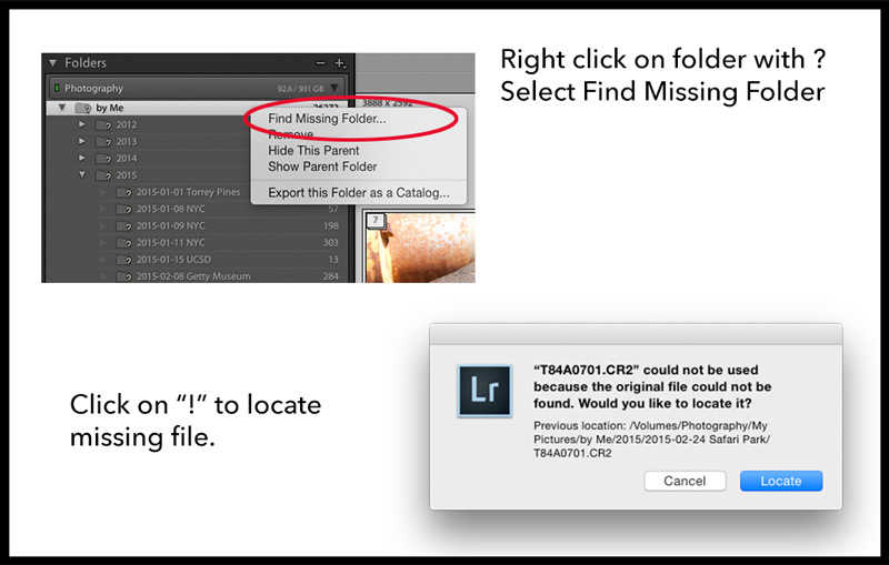 How to find missing files in Lightroom