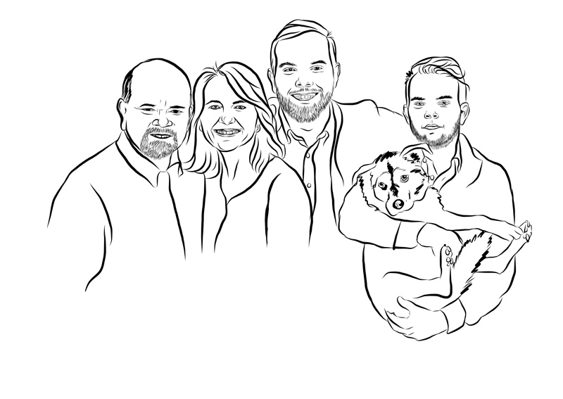 family line art illustration
