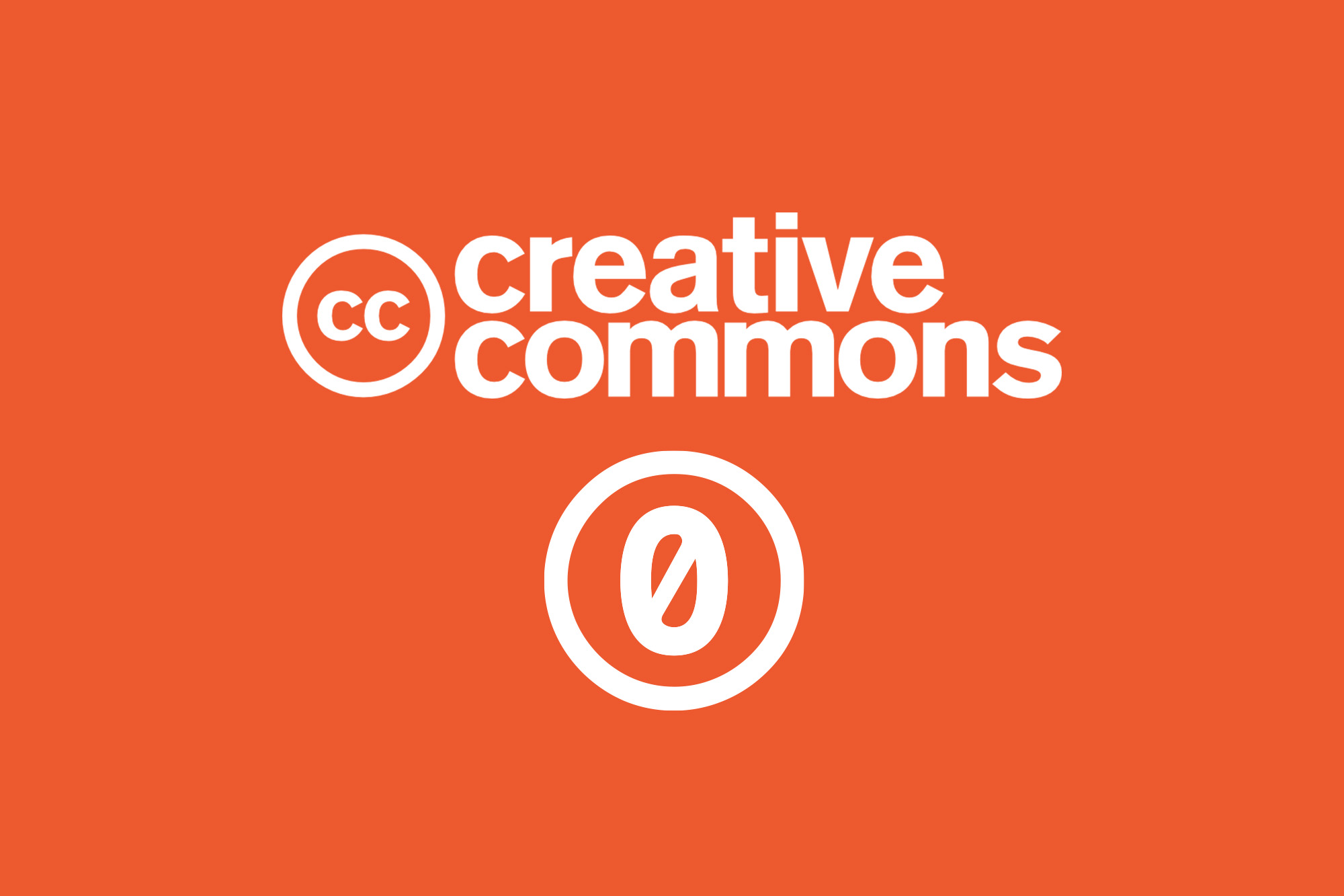 creative commons zero license in white on an orange background